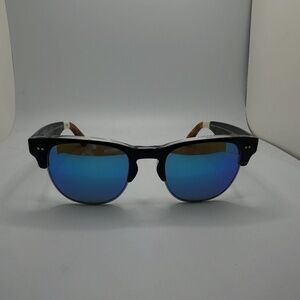 NWOT TOMS Sunglasses - Lobamba Gloss Black Silver Metal with Chrome grey Lens